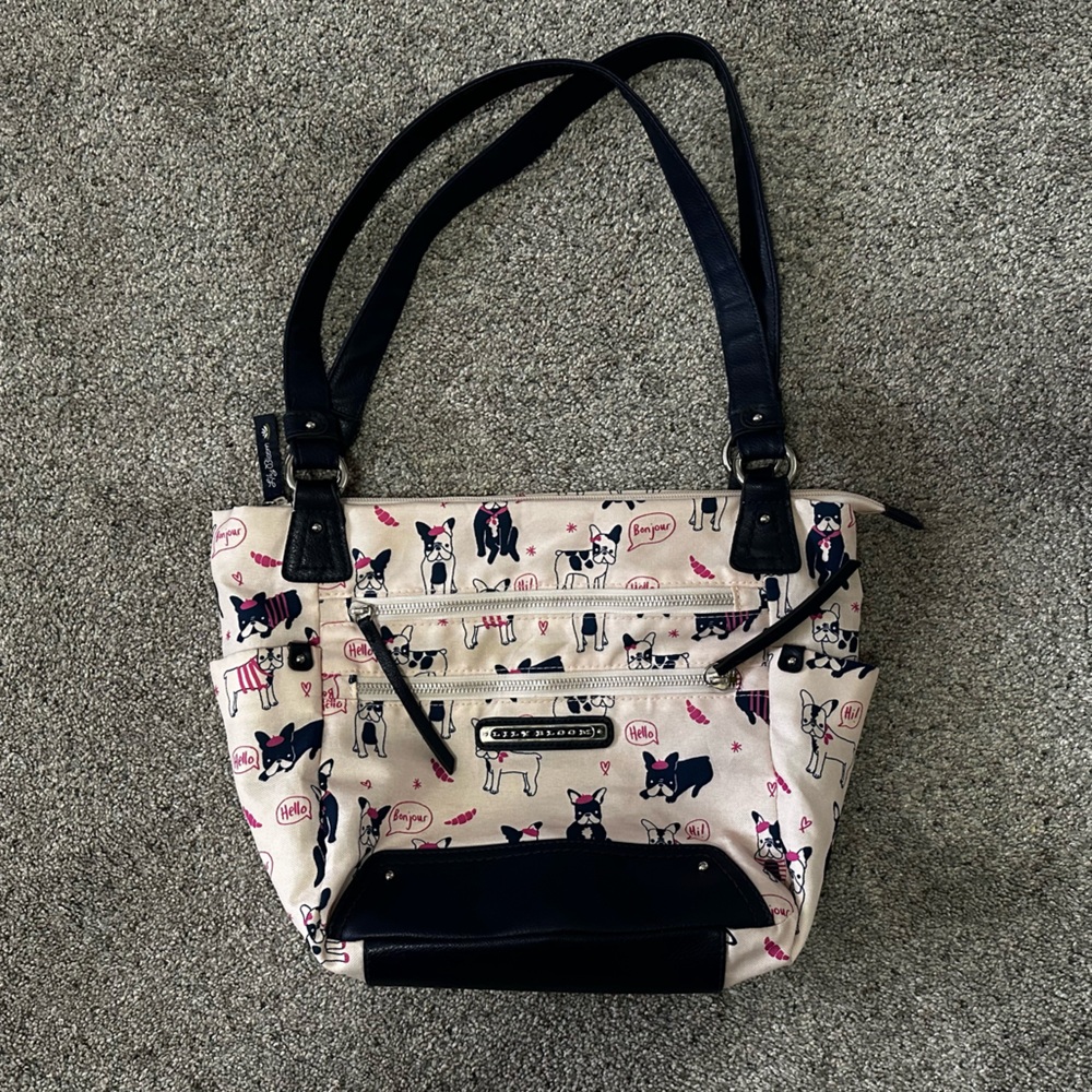 Lily Bloom | EUC Oui Oui Frenchi Finn Satchel, French Bulldog Handbag Purse
